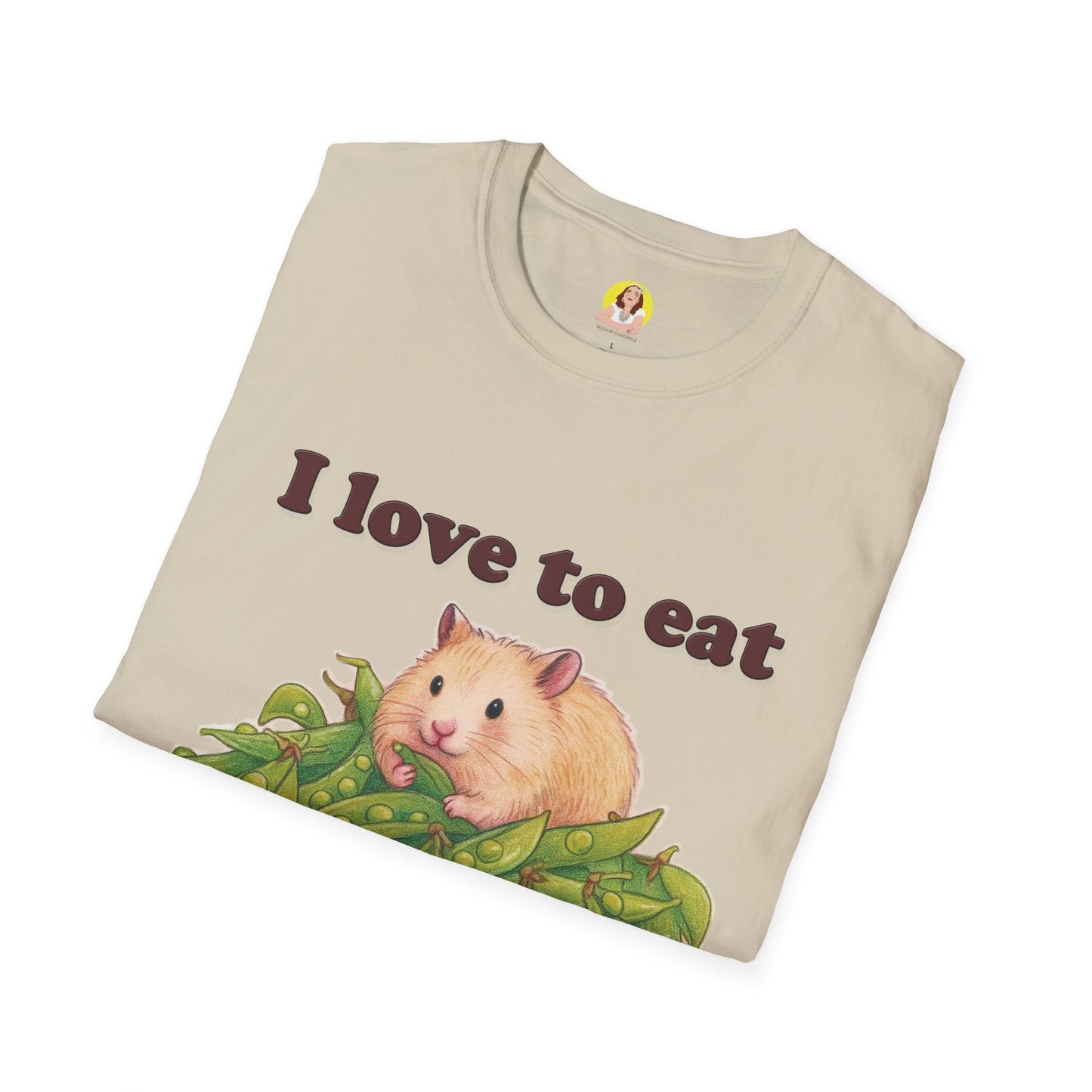 Cute Animal Lover T-Shirt, I Love to Eat Design, Nature Tee, Gifts for Animal Lovers, Casual Wear, Fun Gift, Eco-Friendly Fashion, Hebrew T-Shirt