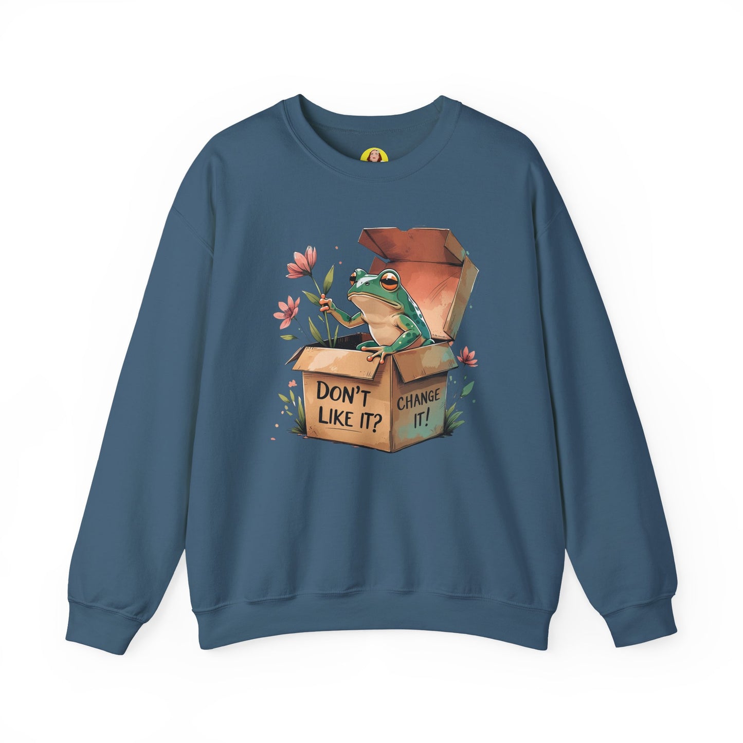 Playful Frog Graphic Sweatshirt, Unisex Crewneck, Fun Gift, Nature Lover Apparel, Inspirational Fashion, Seasonal Wardrobe