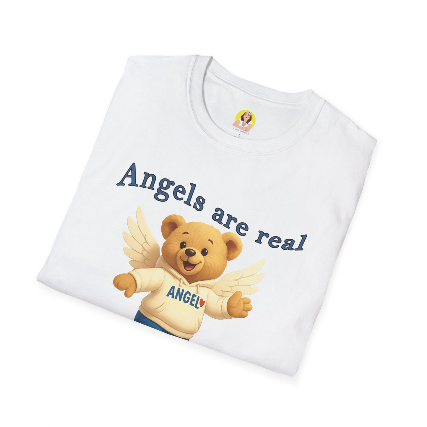Angel Themed Unisex Softstyle T-Shirt, Cute Gift for Friends, Inspirational Tee, Birthday Gift, Comfort Wear