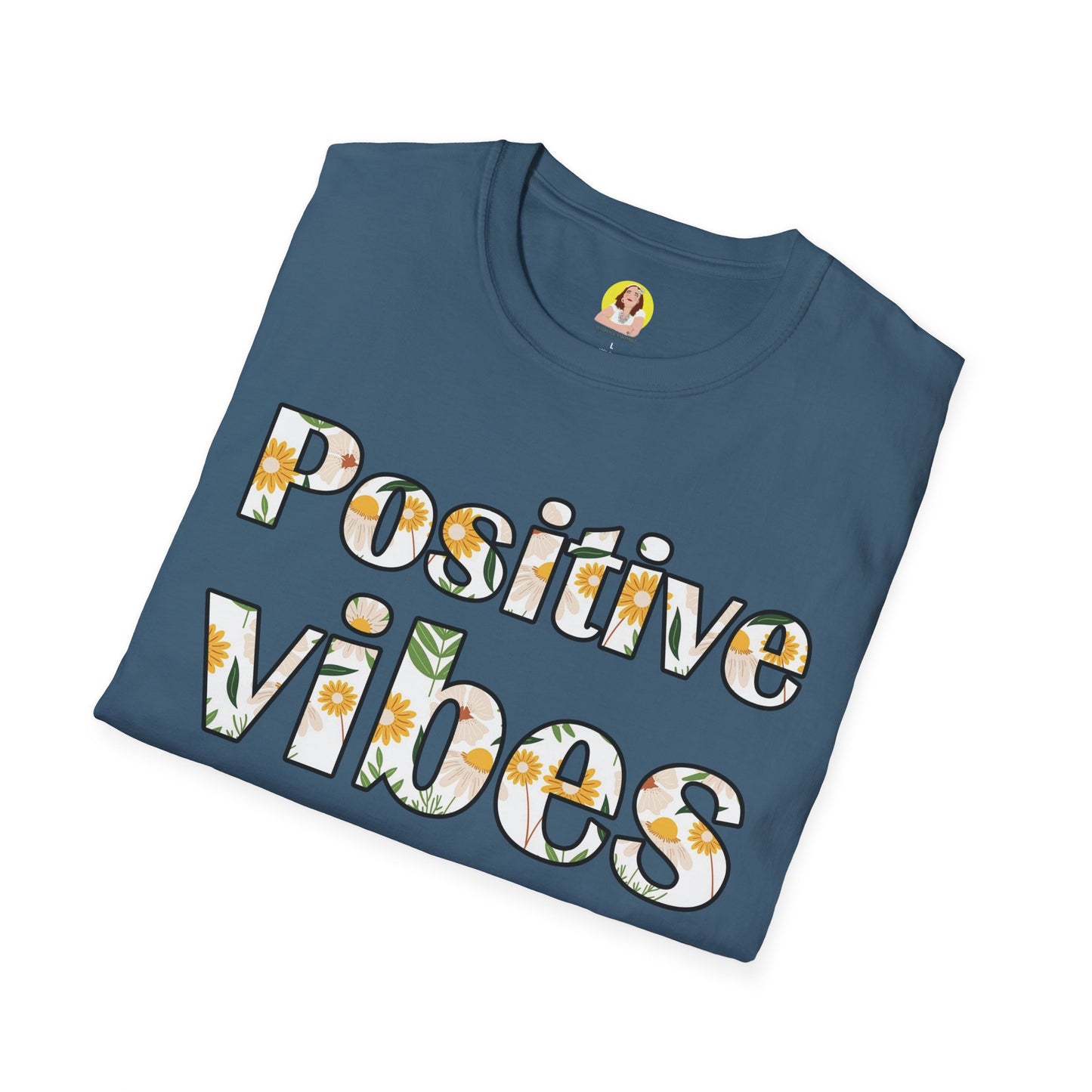 Positive Vibes Unisex T-Shirt, Floral Graphic Tee, Gift for Friends, Summer Outfit, Positive Affirmation Wear