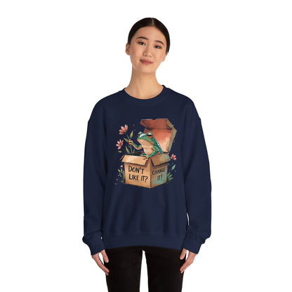 Playful Frog Graphic Sweatshirt, Unisex Crewneck, Fun Gift, Nature Lover Apparel, Inspirational Fashion, Seasonal Wardrobe