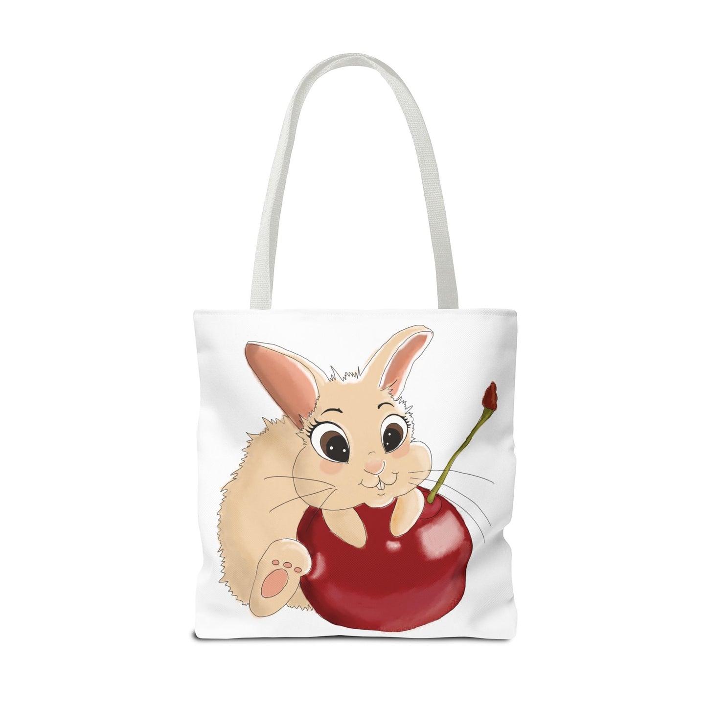 Cute Bunny Cherry Tote Bag - Adorable Animal Design for Animal Lovers
