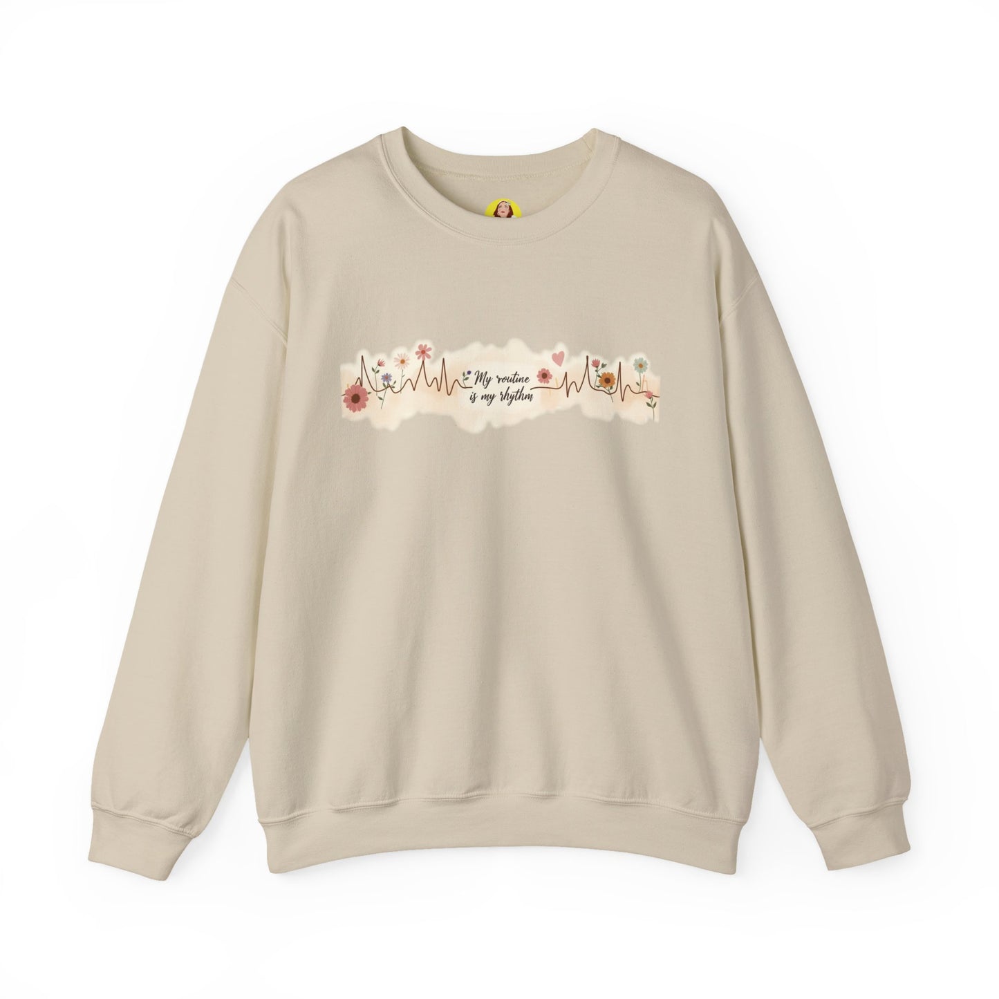 Floral Heartbeat Crewneck Sweatshirt - Cozy Gift for Music Lovers, Unisex Sweatshirt for Birthdays, Valentine's Day, Self-Care