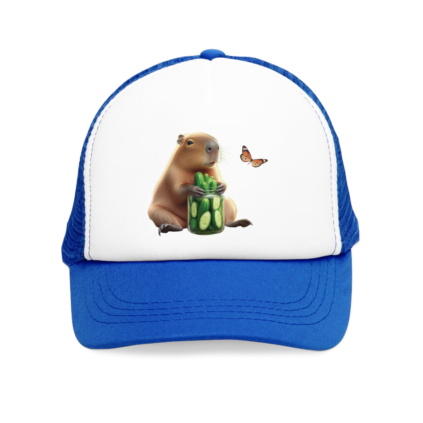 Mesh Cap - Capybara with Cucumber Jar Design