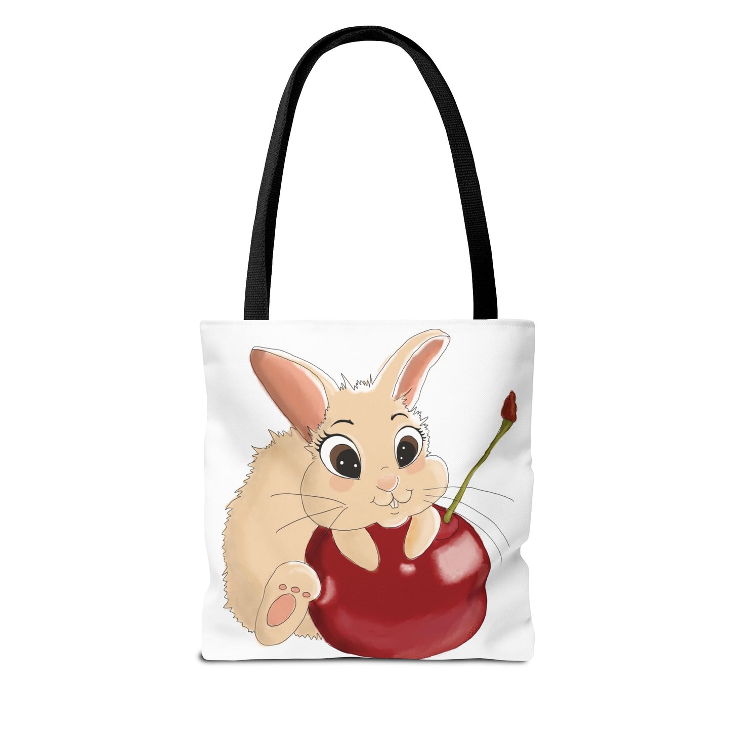 Cute Bunny Cherry Tote Bag - Adorable Animal Design for Animal Lovers