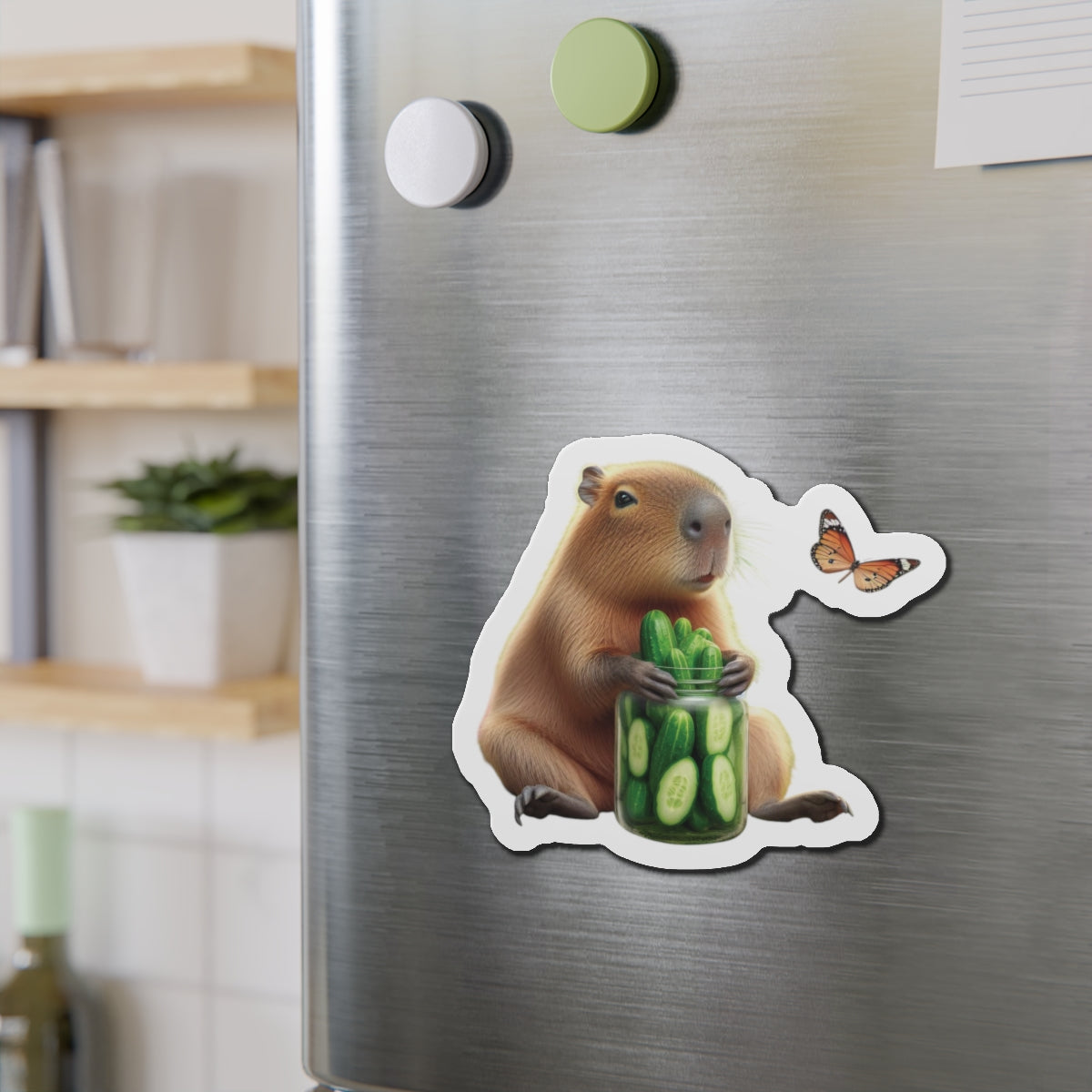 Cute Capybara Die-Cut Magnets - Adorable Refrigerator Decor, Animal Lover Gift, Fun Kitchen Magnet, Whimsical Home Decor, Cucumber [...]