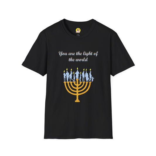 You Are the Light of the World T-Shirt - Unisex, Softstyle, Inspirational Gift for Friends, Family, Hanukkah, Thoughtful Apparel