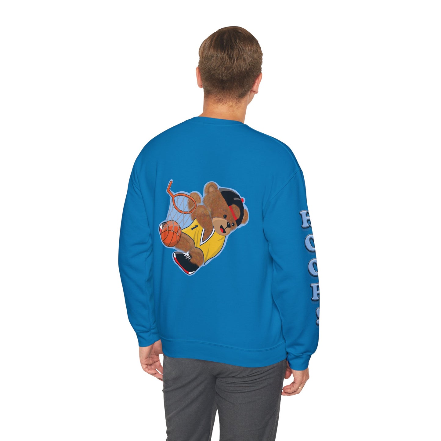 Basketball Teddy Bear Sweatshirt, Cute Athleisure, Kid's Fashion, Sports Gift, Cozy Unisex Crewneck