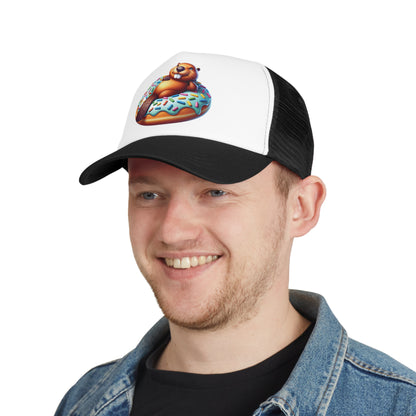 Mesh Cap - Beaver Laying on a Donut