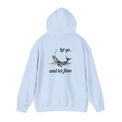 Whale-Themed Yoga Hoodie, Unisex Heavy Blend Sweatshirt, Nature Lover Gift, Relaxation Wear, Eco-Friendly Fashion, Perfect for Meditation