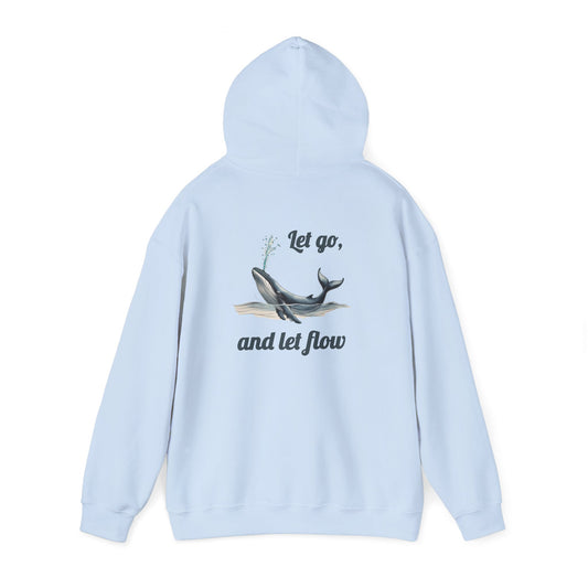 Whale-Themed Yoga Hoodie, Unisex Heavy Blend Sweatshirt, Nature Lover Gift, Relaxation Wear, Eco-Friendly Fashion, Perfect for Meditation