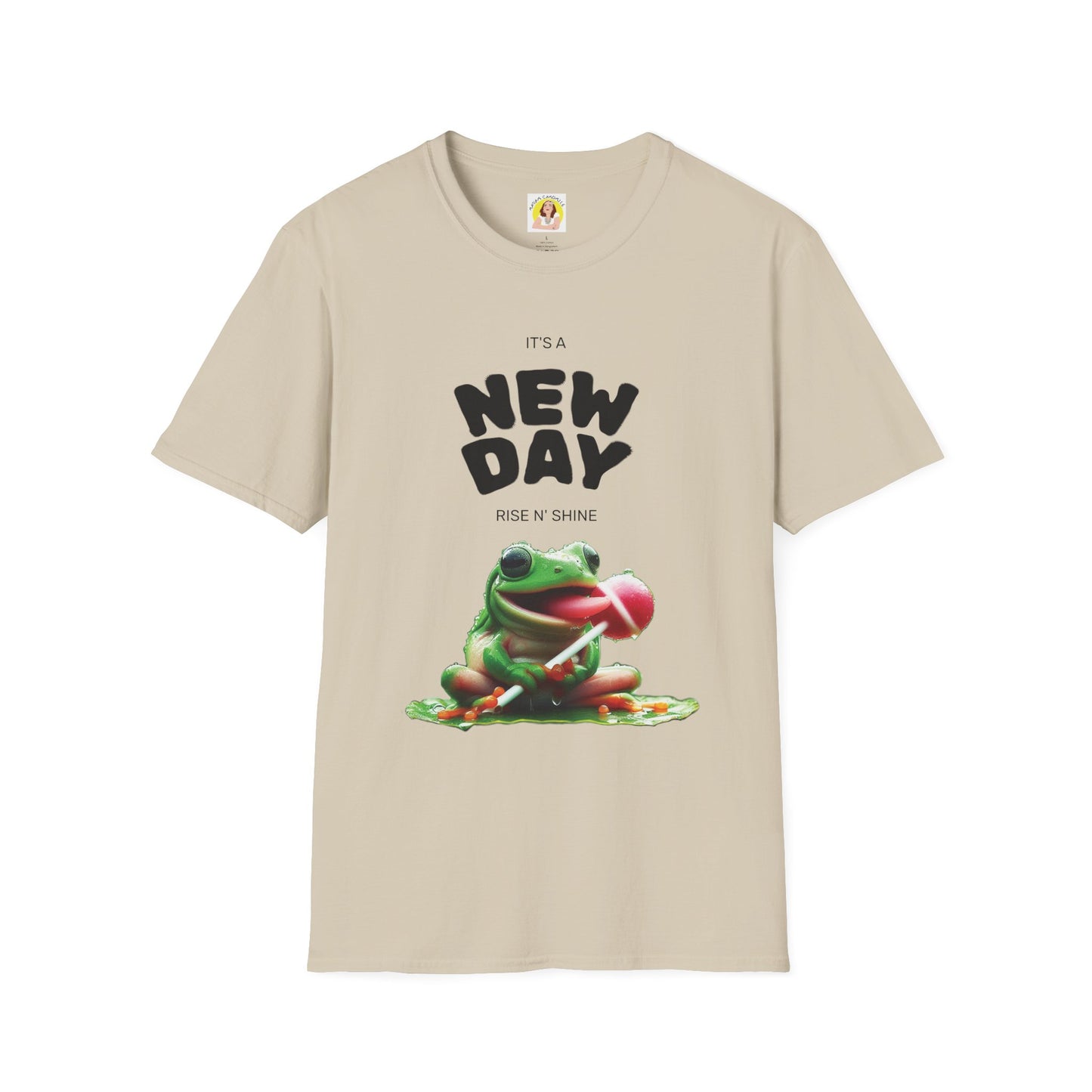 Unisex Frog Graphic T-Shirt - 'It's a New Day, Rise N' Shine'