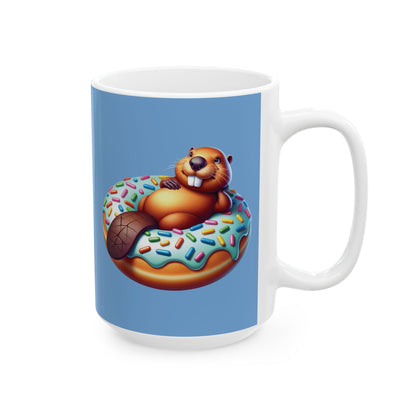 Cute Cartoon Bear Donut Ceramic Mug | Fun Gift for Animal Lovers