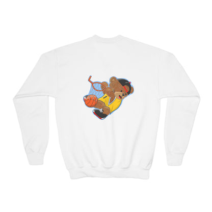 Youth Basketball Bear Sweatshirt - Cozy, Fun Gift for Kids, Perfect for Birthdays, Sports Events, or Casual Wear, Kids Crewneck