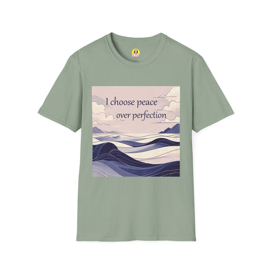 Peace Over Perfection T-Shirt, Motivational Tee, Relaxed Fit Shirt, Gift for Mindfulness, Casual Wear, Self-Care Apparel