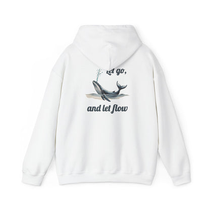 Whale-Themed Yoga Hoodie, Unisex Heavy Blend Sweatshirt, Nature Lover Gift, Relaxation Wear, Eco-Friendly Fashion, Perfect for Meditation