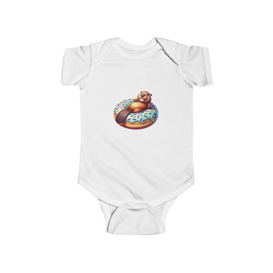 Baby Bodysuit - Beaver Donut Funny Design