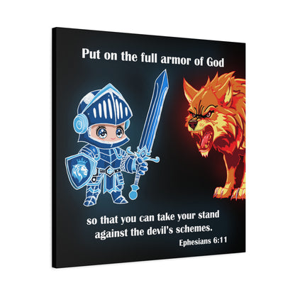 Knight and Wolf Canvas Art, Kid's Room Decor, Motivational Wall Art, Adventure Theme, Gamer Gift