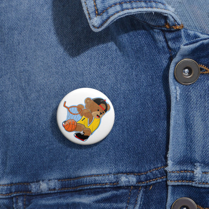 Custom Basketball Bear Pin Buttons | Unique Accessories for Sports Lovers, Cute Gifts for Kids, Party Favors, Collectibles, Team Spirit