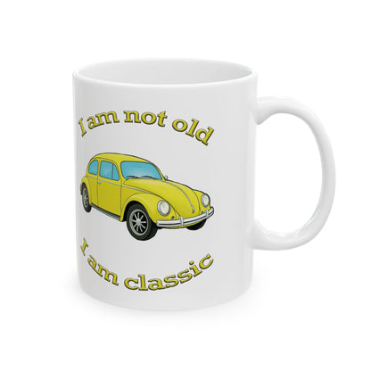 Classic Car Humor Mug - I Am Not Old, I Am a Classic, Vintage Auto Gift, Coffee Cup for Car Lovers, Funny Birthday Present