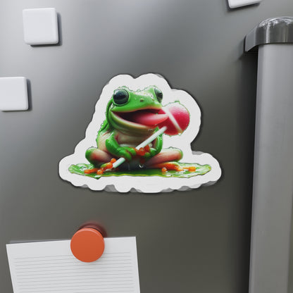 Fun Frog Die-Cut Magnet | Cute Frog Decor, Kitchen Accessories, Gifts for Kids, Refrigerator Magnet, Animal Lovers