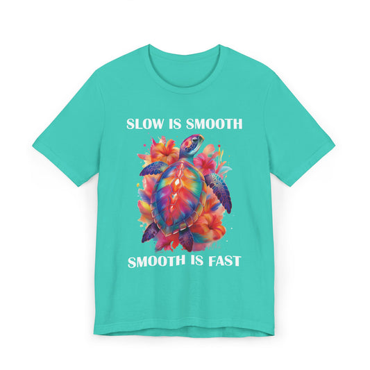 Colorful Motivational Turtle T-Shirt, Ocean Lover Gift, Nature Shirt, Summer Apparel, Casual Beachwear, Eco-Friendly Fashion