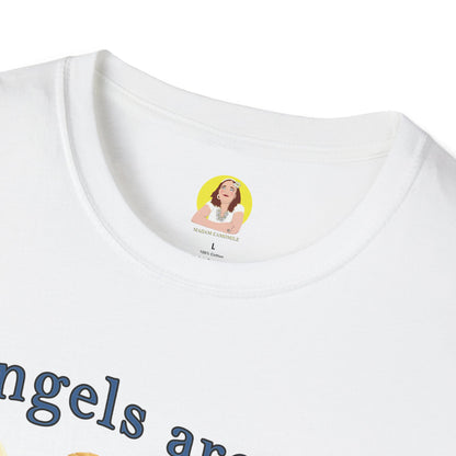 Angel Themed Unisex Softstyle T-Shirt, Cute Gift for Friends, Inspirational Tee, Birthday Gift, Comfort Wear