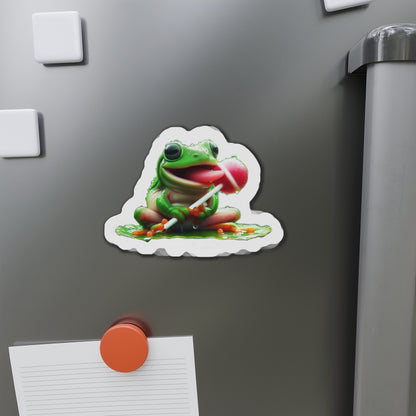 Fun Frog Die-Cut Magnet | Cute Frog Decor, Kitchen Accessories, Gifts for Kids, Refrigerator Magnet, Animal Lovers