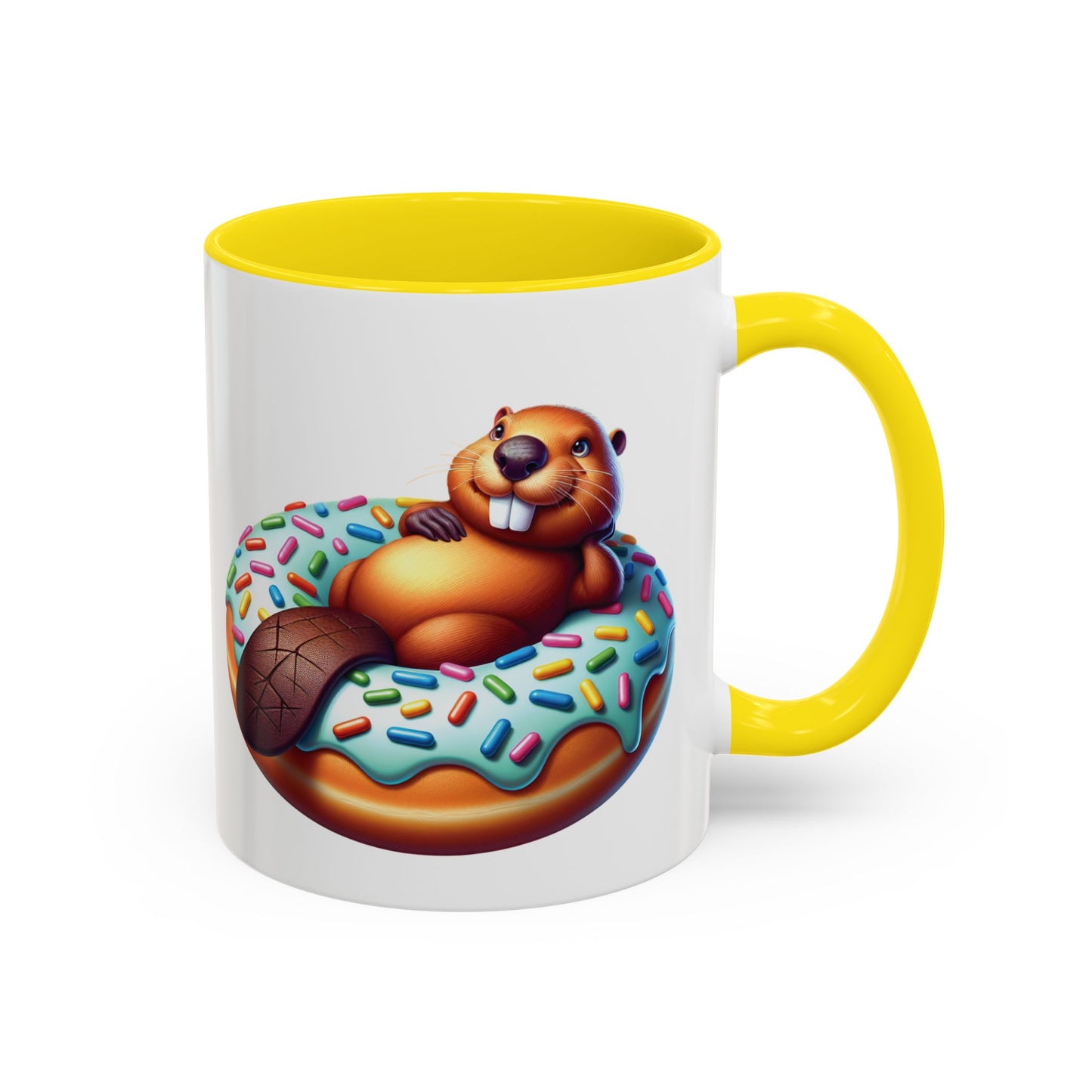 Cute Beaver Donut Coffee Mug - Fun Gift for Animal Lovers