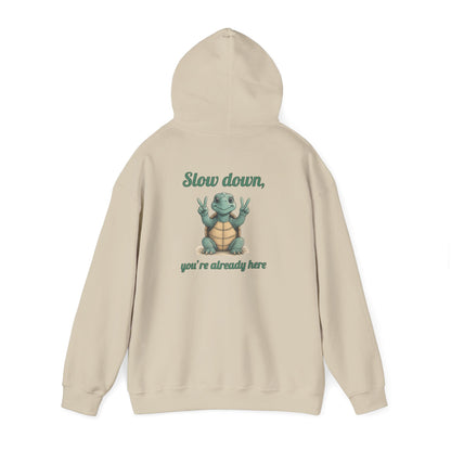 Slow Down Hoodie - Unisex Heavy Blend Sweatshirt, Chill Vibes, Gift for Friends, Cozy Style, Funny Quote Apparel