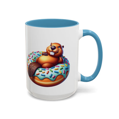 Cute Beaver Donut Coffee Mug - Fun Gift for Animal Lovers