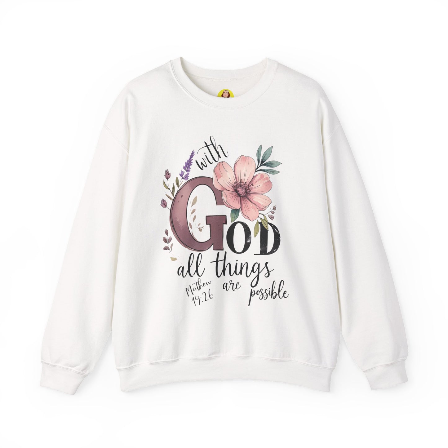 God Inspirational Crewneck Sweatshirt - Faith Gift, Cozy Pullover, Religious Apparel, Motivation Sweatshirt, Christian Clothing