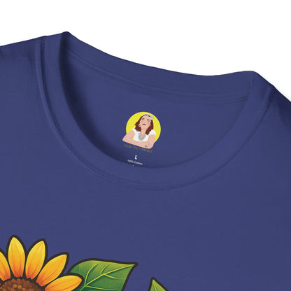 Cute Cat Floral T-Shirt | Softstyle Tee for Cat Lovers, Gifts for Her, Casual Wear, Birthday Present, Spring Fashion