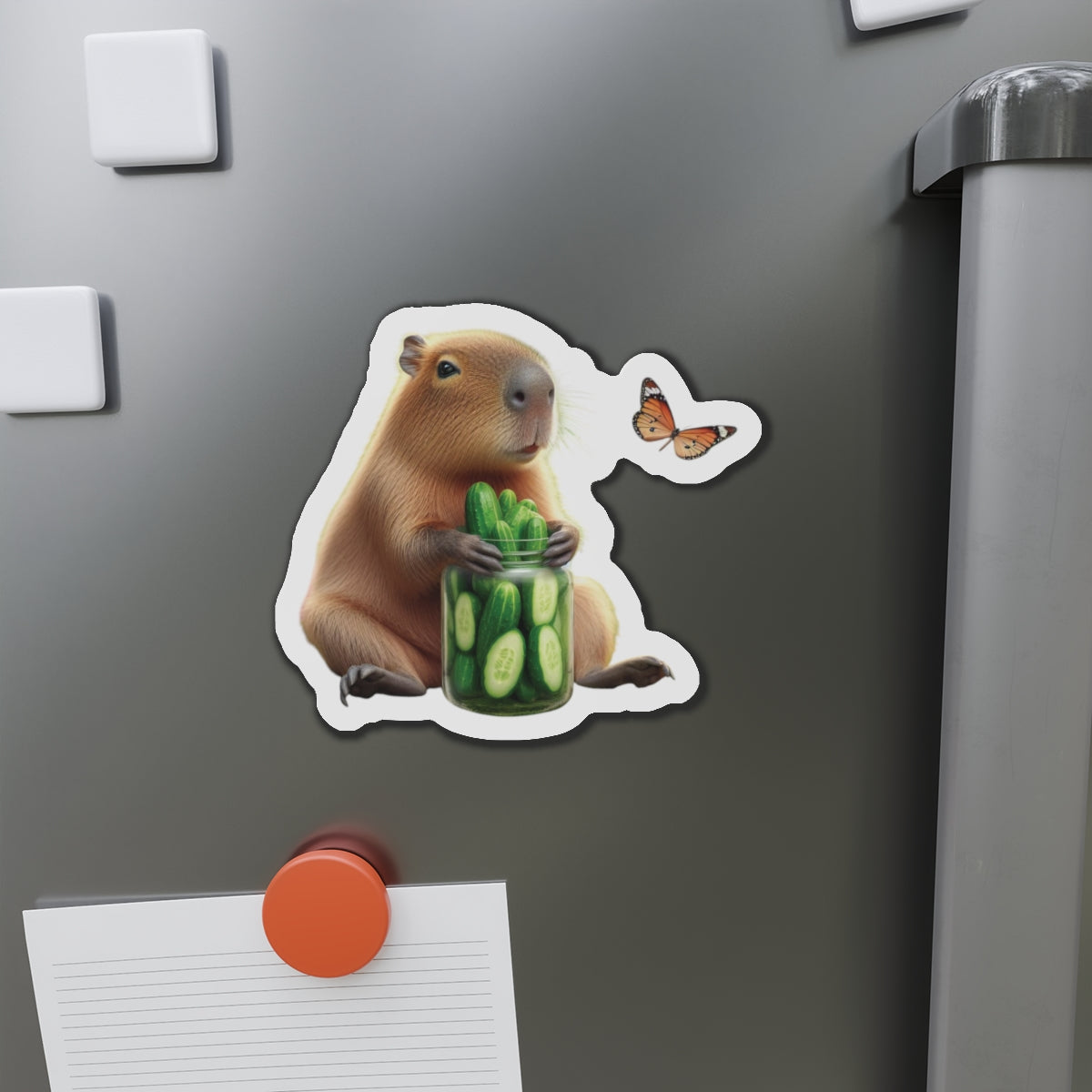 Cute Capybara Die-Cut Magnets - Adorable Refrigerator Decor, Animal Lover Gift, Fun Kitchen Magnet, Whimsical Home Decor, Cucumber [...]