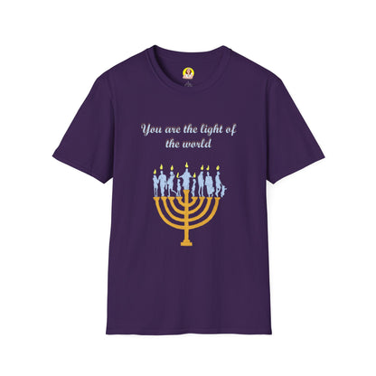 You Are the Light of the World T-Shirt - Unisex, Softstyle, Inspirational Gift for Friends, Family, Hanukkah, Thoughtful Apparel