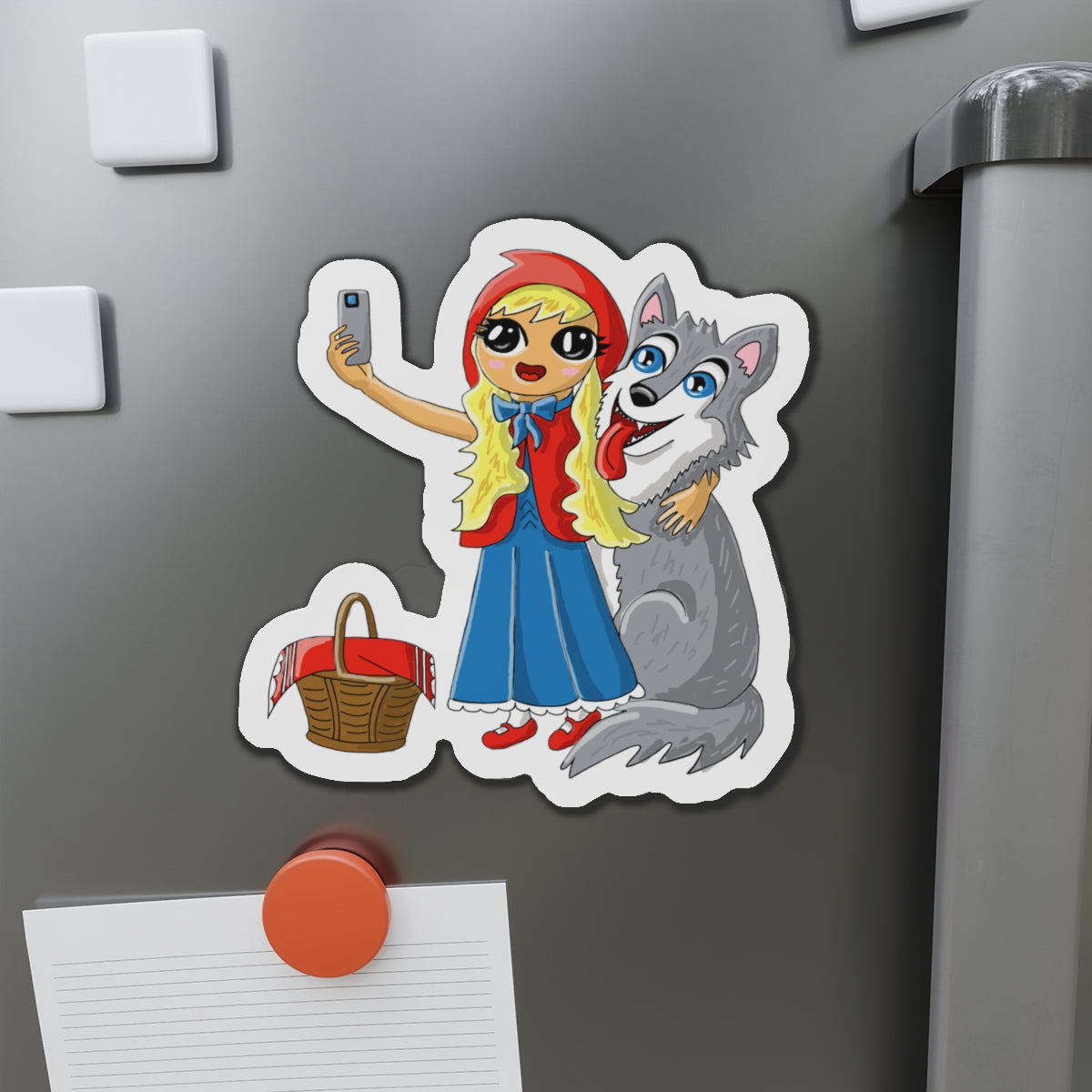 Magnet - Little Red Riding-Hood and Wolf Selfie Die-Cut Magnet