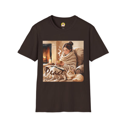 Cozy Peace Unisex T-Shirt - Perfect Gift for Winter, Relaxation, Self-Care Days, Home Decor Lovers, Cozy Vibes