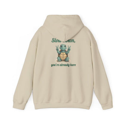 Slow Down Hoodie - Unisex Heavy Blend Sweatshirt, Chill Vibes, Gift for Friends, Cozy Style, Funny Quote Apparel