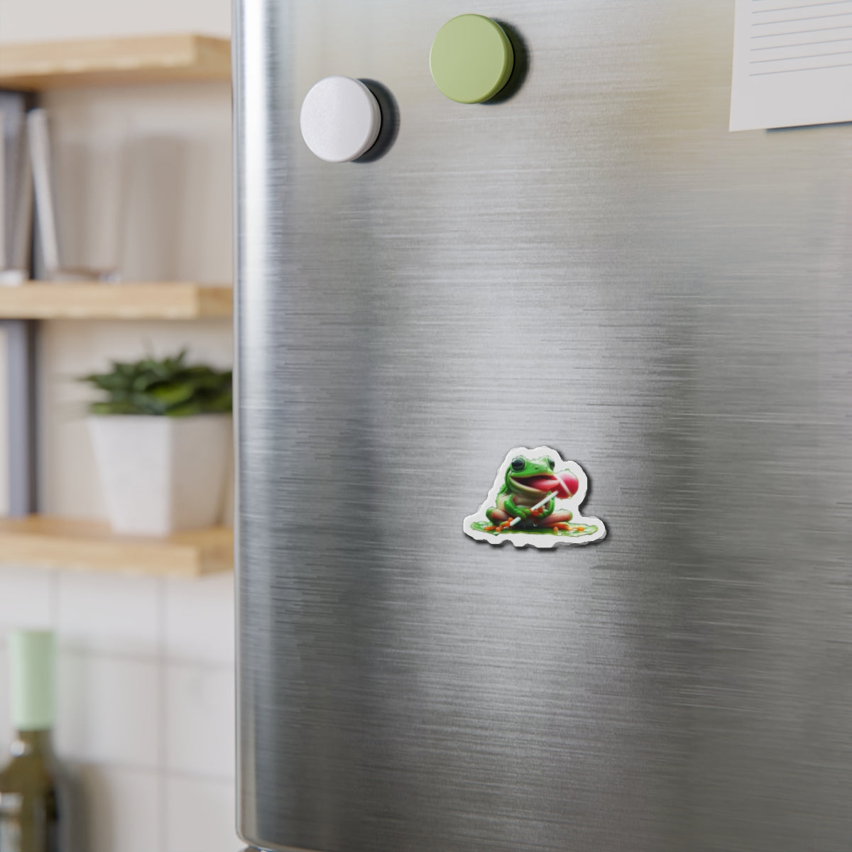 Fun Frog Die-Cut Magnet | Cute Frog Decor, Kitchen Accessories, Gifts for Kids, Refrigerator Magnet, Animal Lovers