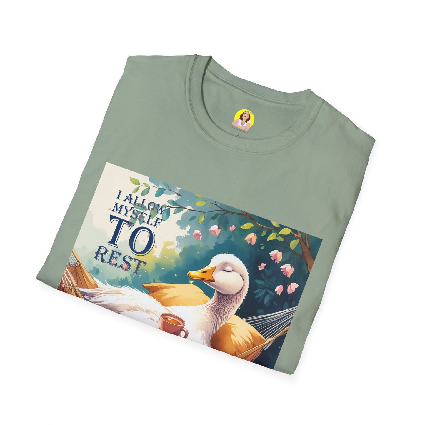 Relaxing Duck Unisex T-Shirt, Nature Lover Tee, Cozy Gift for Friends, Mother's Day Present, Unique Rest Quote Tee, Fall Apparel