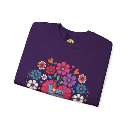 Floral 'I Love My Job' Crewneck Sweatshirt for Work, Motivational Gift, Happy Casual Wear, Spring Style, Unique Employee Appreciation