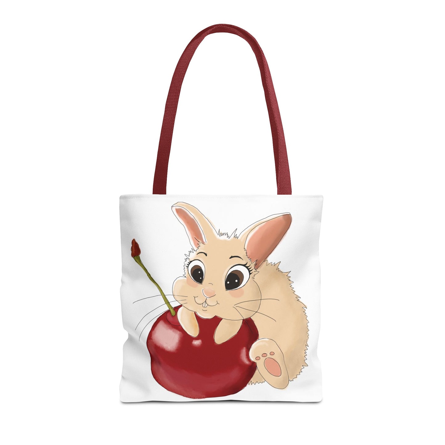 Cute Bunny Cherry Tote Bag - Adorable Animal Design for Animal Lovers