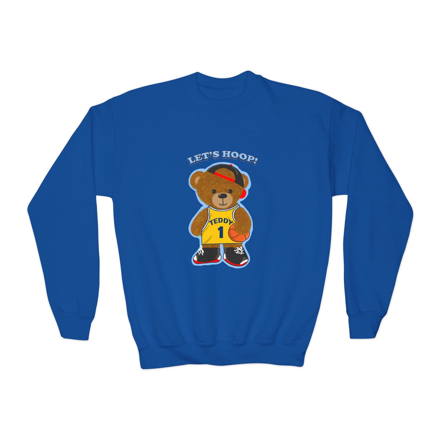 Youth Basketball Bear Sweatshirt - Cozy, Fun Gift for Kids, Perfect for Birthdays, Sports Events, or Casual Wear, Kids Crewneck