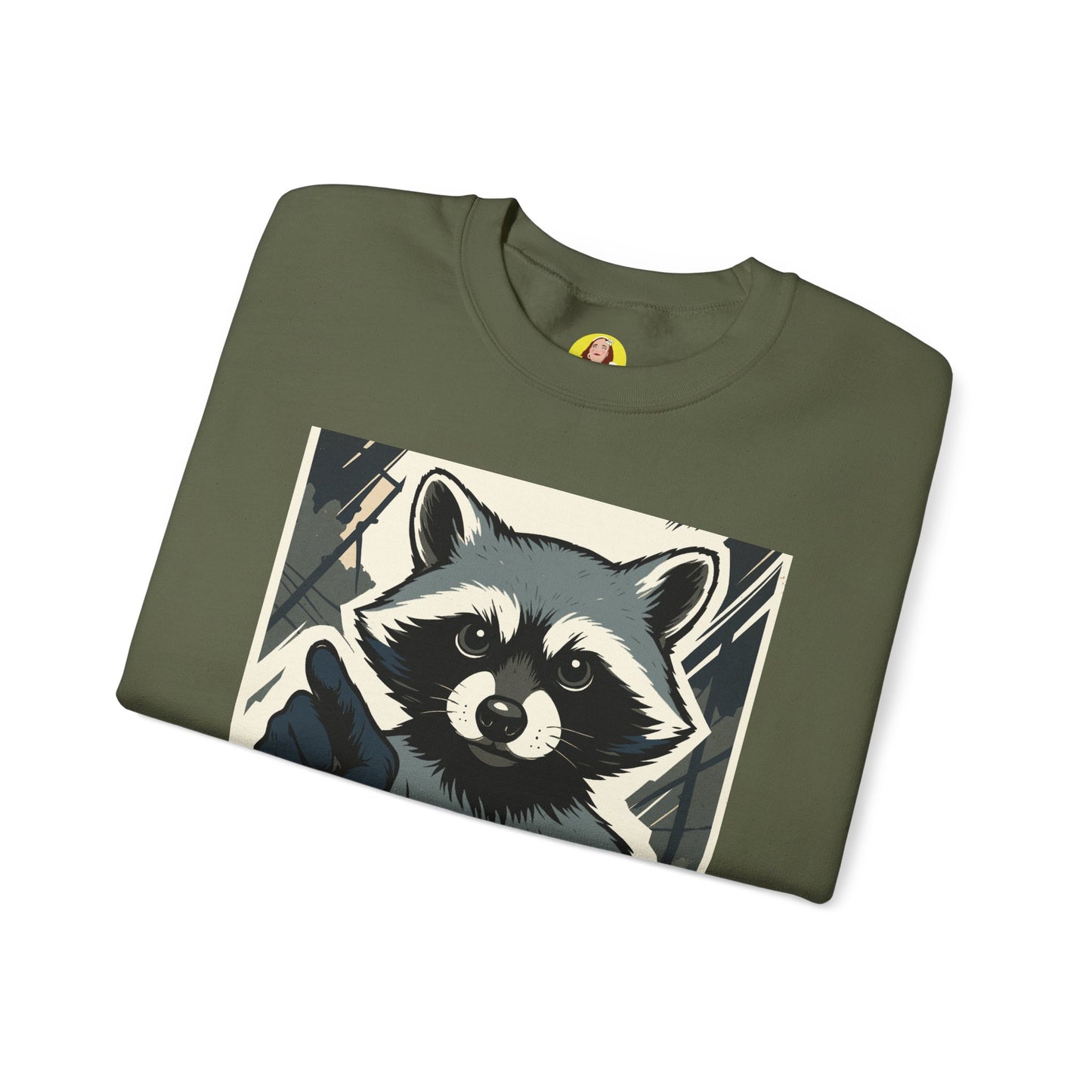 No Excuses! Raccoon Crewneck Sweatshirt, Cozy Sweatshirt for Animal Lovers, Gift for Motivation, Funny Sweatshirt, Unisex Fashion