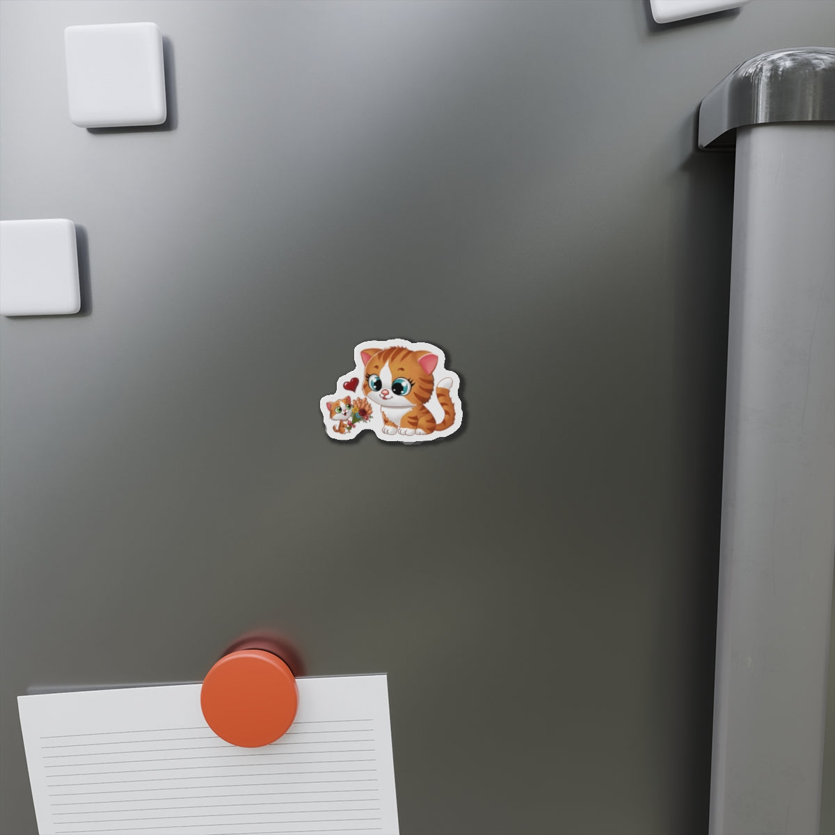 Cute Cat Die-Cut Magnets, Kawaii Cat Decor, Pet Lover Gifts, Fridge Magnets, Cat Mom Gifts, Animal Decor