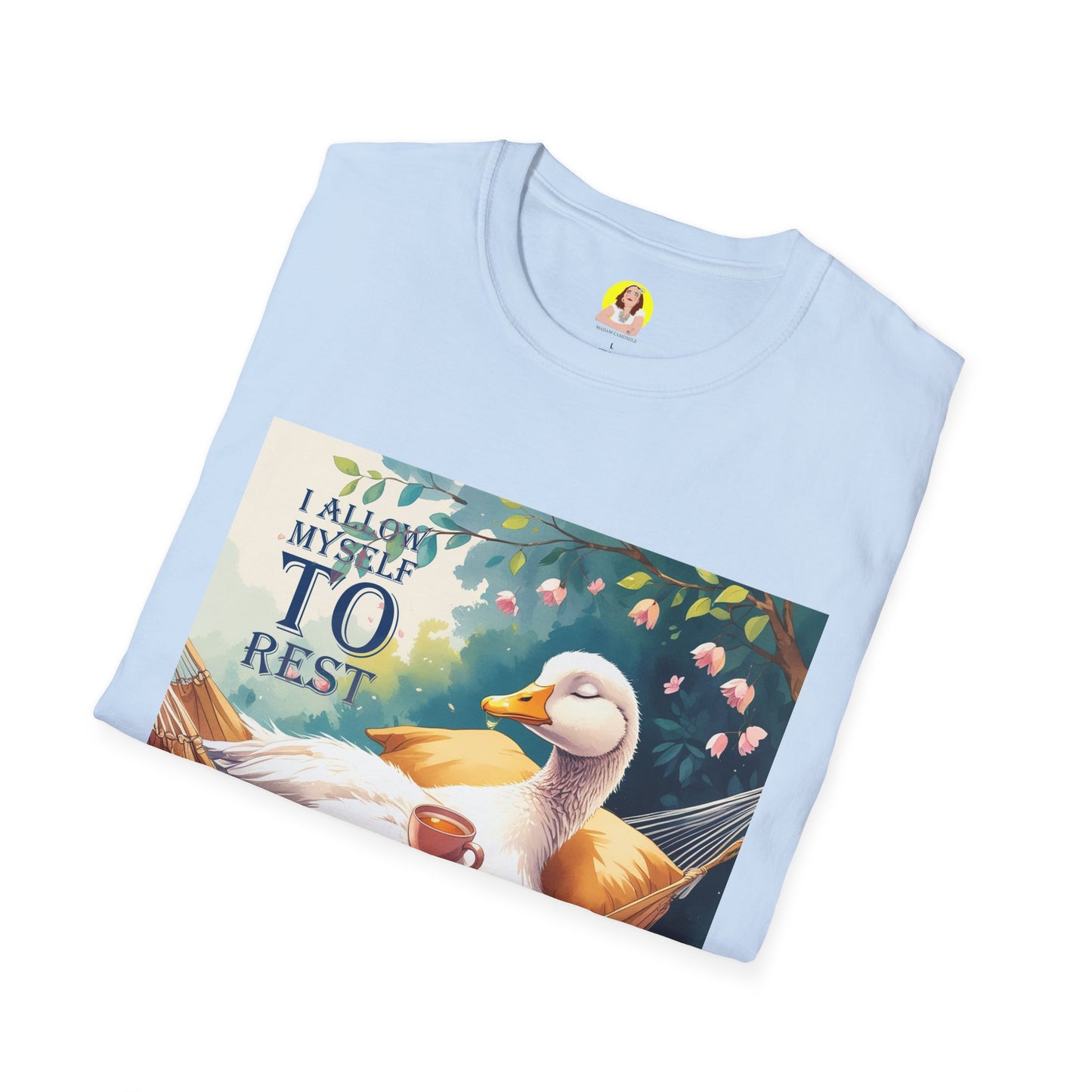 Relaxing Duck Unisex T-Shirt, Nature Lover Tee, Cozy Gift for Friends, Mother's Day Present, Unique Rest Quote Tee, Fall Apparel