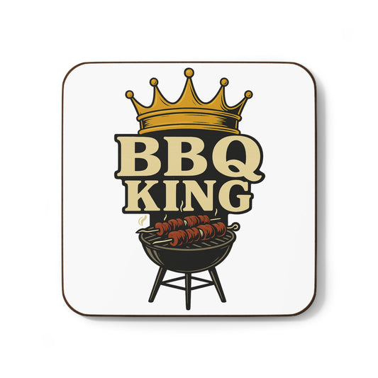 BBQ King Coaster Set, Fun Grilling Gift, Men's BBQ Decor, Kitchen Accessory, Father's Day Gift Idea, Outdoor Party Essential
