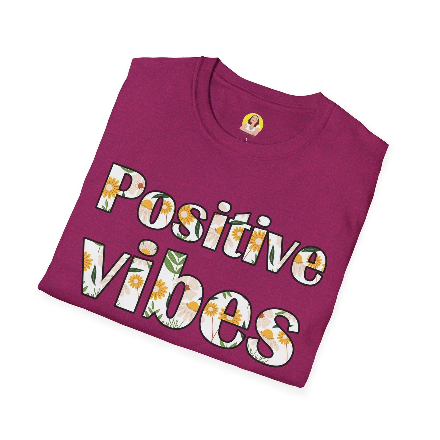 Positive Vibes Unisex T-Shirt, Floral Graphic Tee, Gift for Friends, Summer Outfit, Positive Affirmation Wear