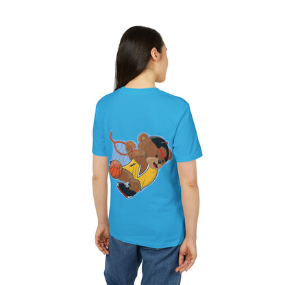 Unisex Basketball Bear Graphic T-shirt, Fun Sports Tee, Perfect for Kids & Teens, Gift for Sports Lovers, Cute Casual Wear