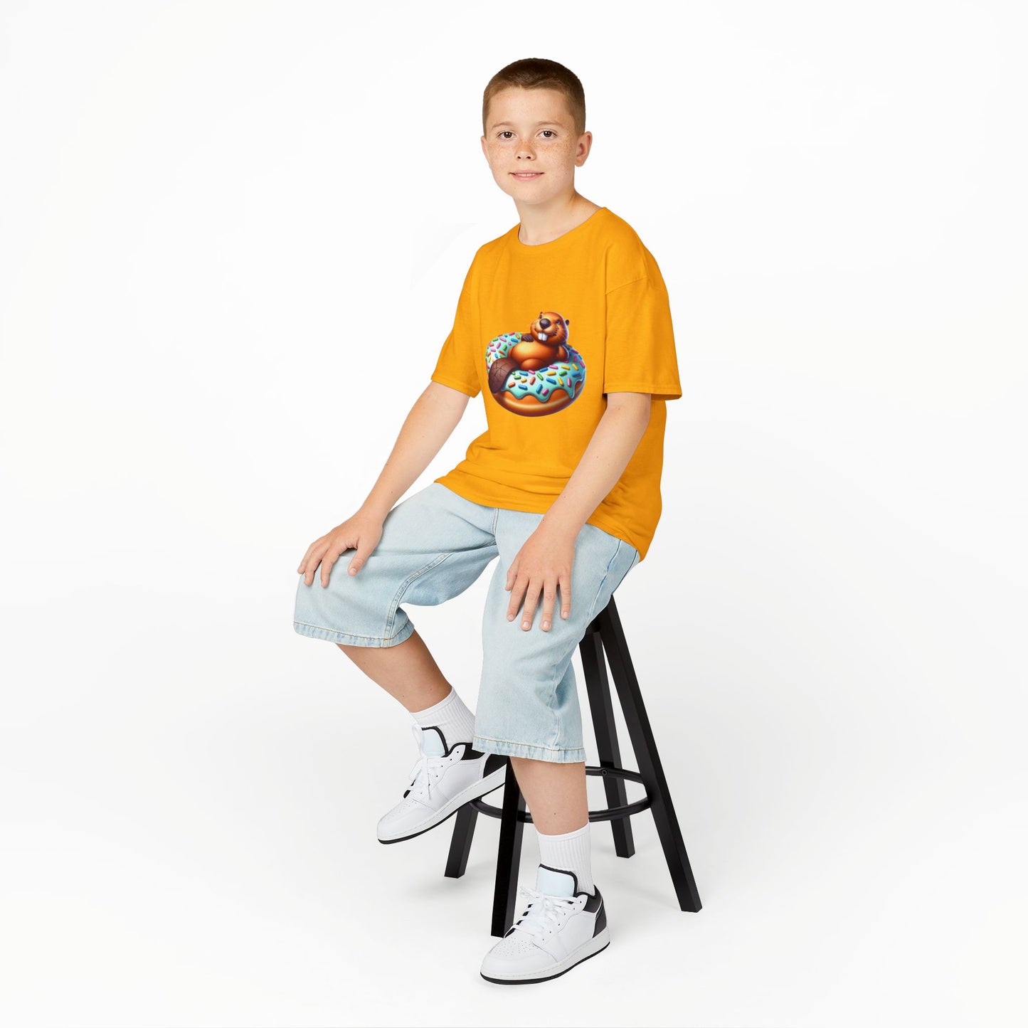Fun Beaver Donut Kids Heavy Cotton™ Tee - Perfect for Birthdays and Playtime